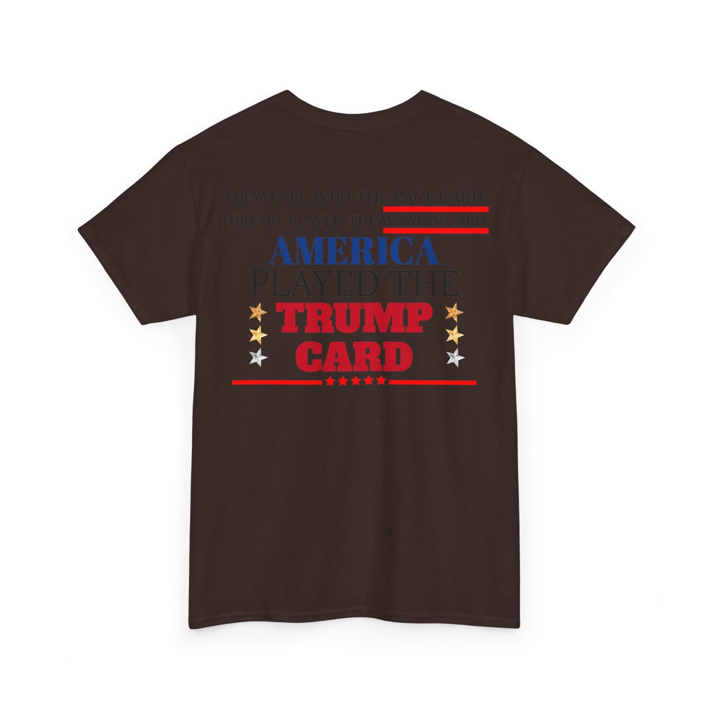 The Trump Card! MAGA 2024, Heavy Cotton Tee, Republican party support.