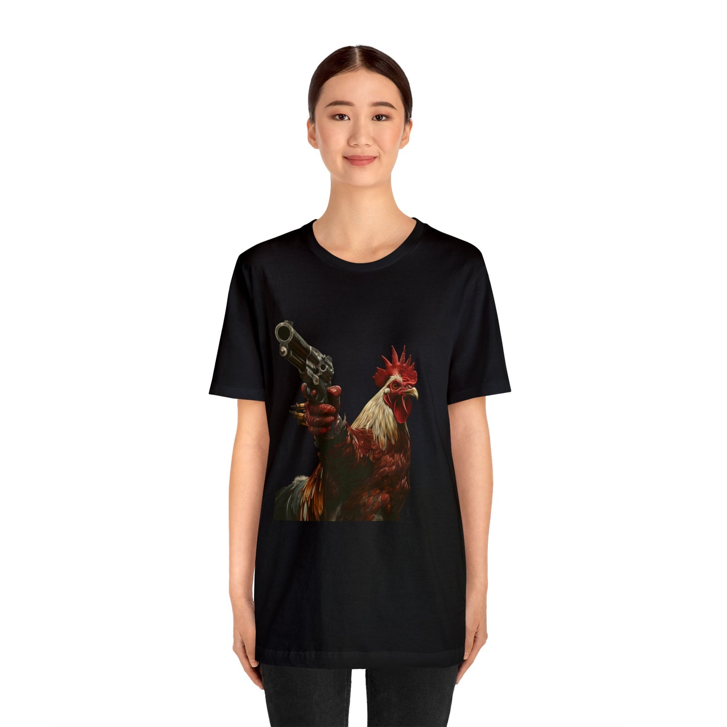 Rooster with a Gun Short Sleeve Tee