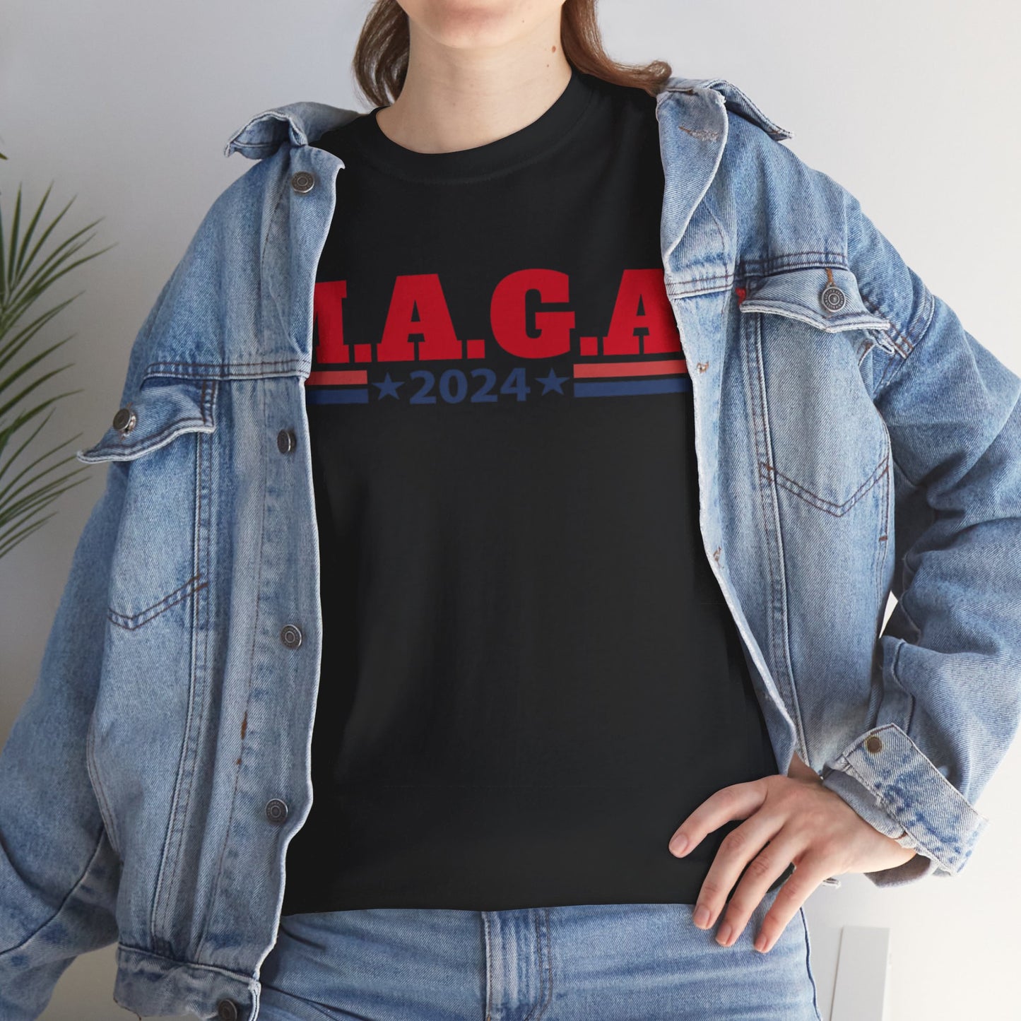 The Trump Card! MAGA 2024, Heavy Cotton Tee, Republican party support.