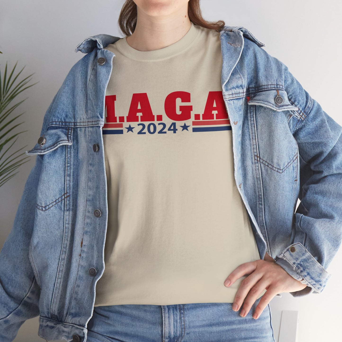 The Trump Card! MAGA 2024, Heavy Cotton Tee, Republican party support.