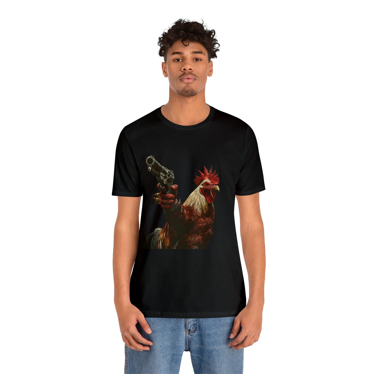 Rooster with a Gun Short Sleeve Tee