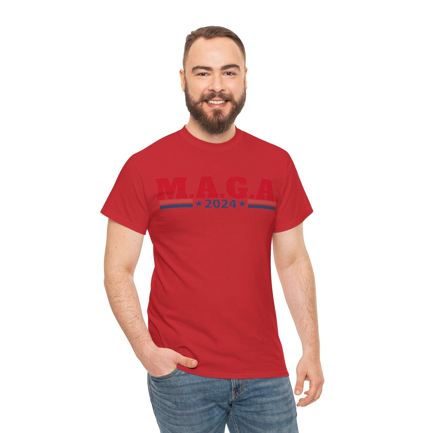 The Trump Card! MAGA 2024, Heavy Cotton Tee, Republican party support.