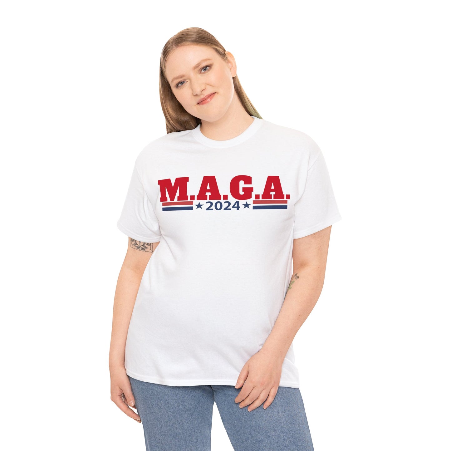 The Trump Card! MAGA 2024, Heavy Cotton Tee, Republican party support.