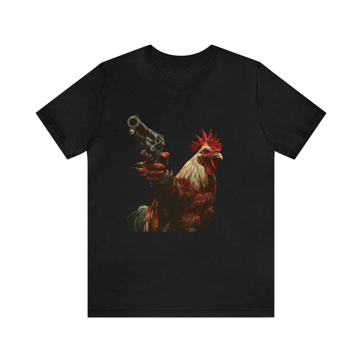 Rooster with a Gun Short Sleeve Tee