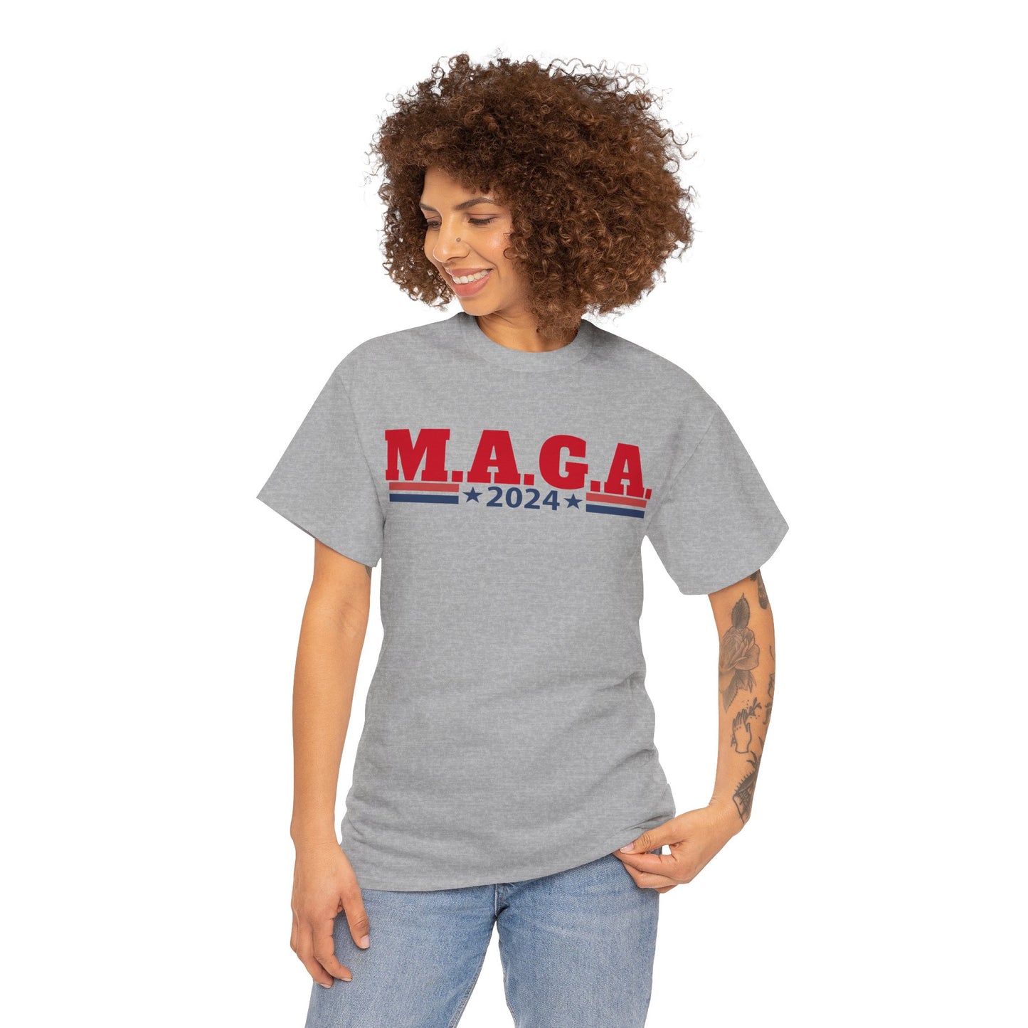 The Trump Card! MAGA 2024, Heavy Cotton Tee, Republican party support.