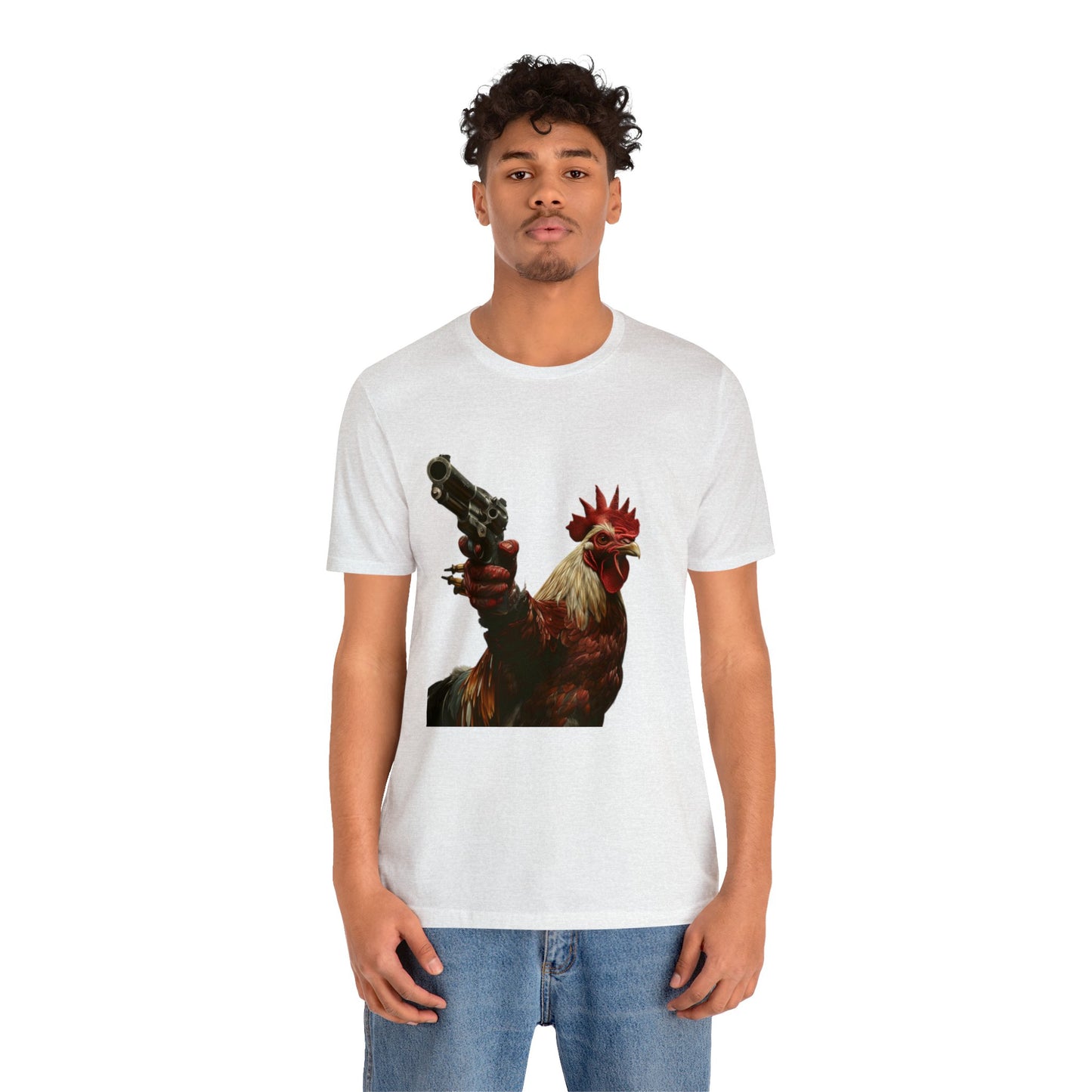 Rooster with a Gun Short Sleeve Tee