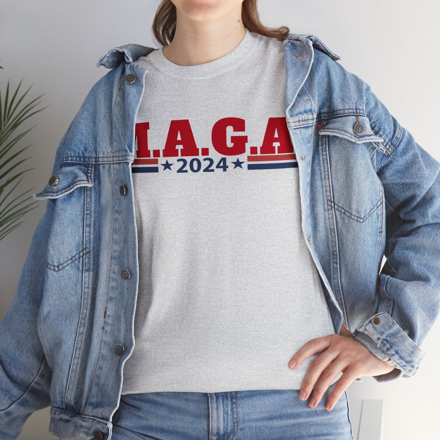 The Trump Card! MAGA 2024, Heavy Cotton Tee, Republican party support.