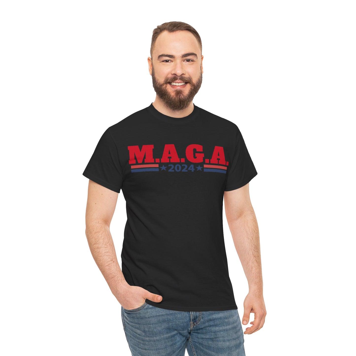 The Trump Card! MAGA 2024, Heavy Cotton Tee, Republican party support.