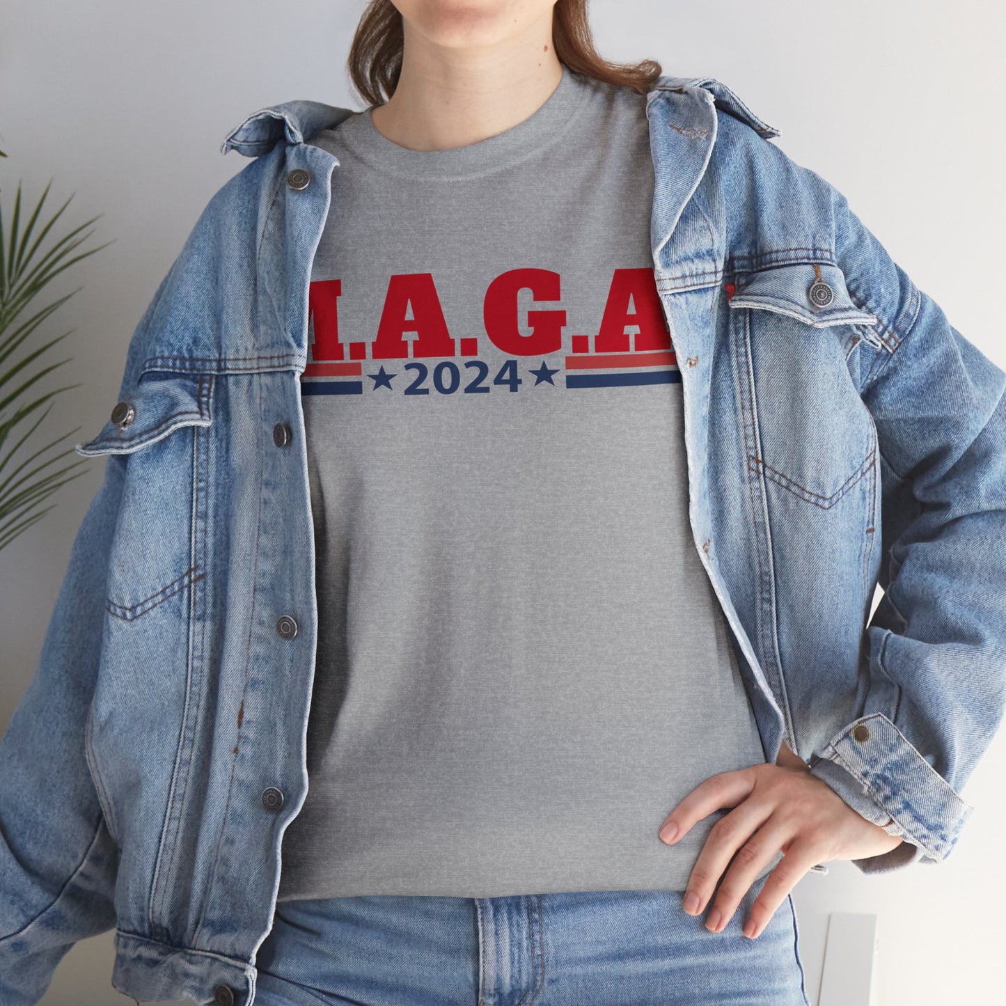 The Trump Card! MAGA 2024, Heavy Cotton Tee, Republican party support.