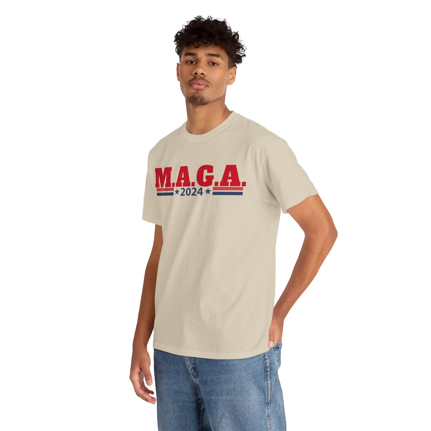 The Trump Card! MAGA 2024, Heavy Cotton Tee, Republican party support.