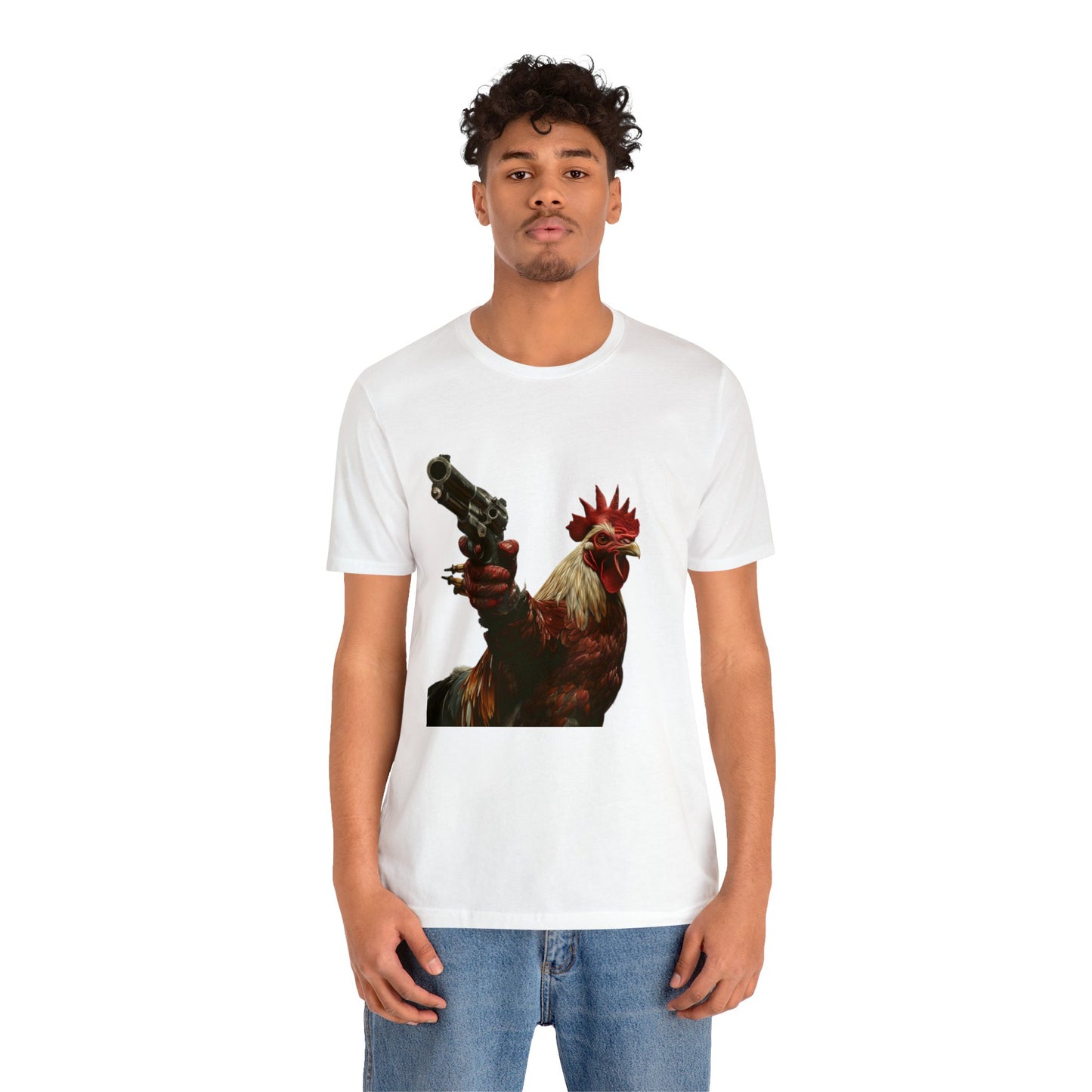 Rooster with a Gun Short Sleeve Tee