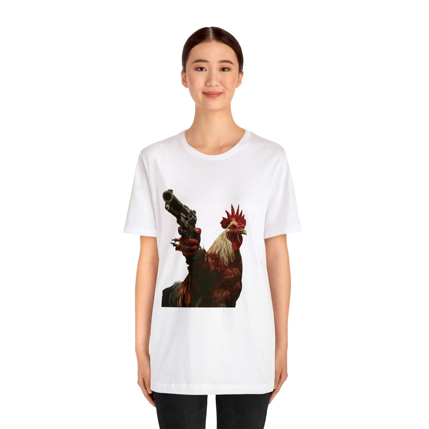 Rooster with a Gun Short Sleeve Tee