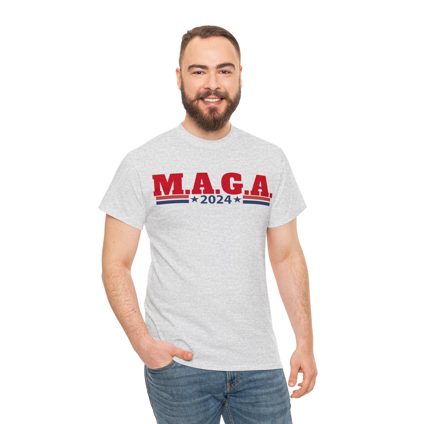 The Trump Card! MAGA 2024, Heavy Cotton Tee, Republican party support.