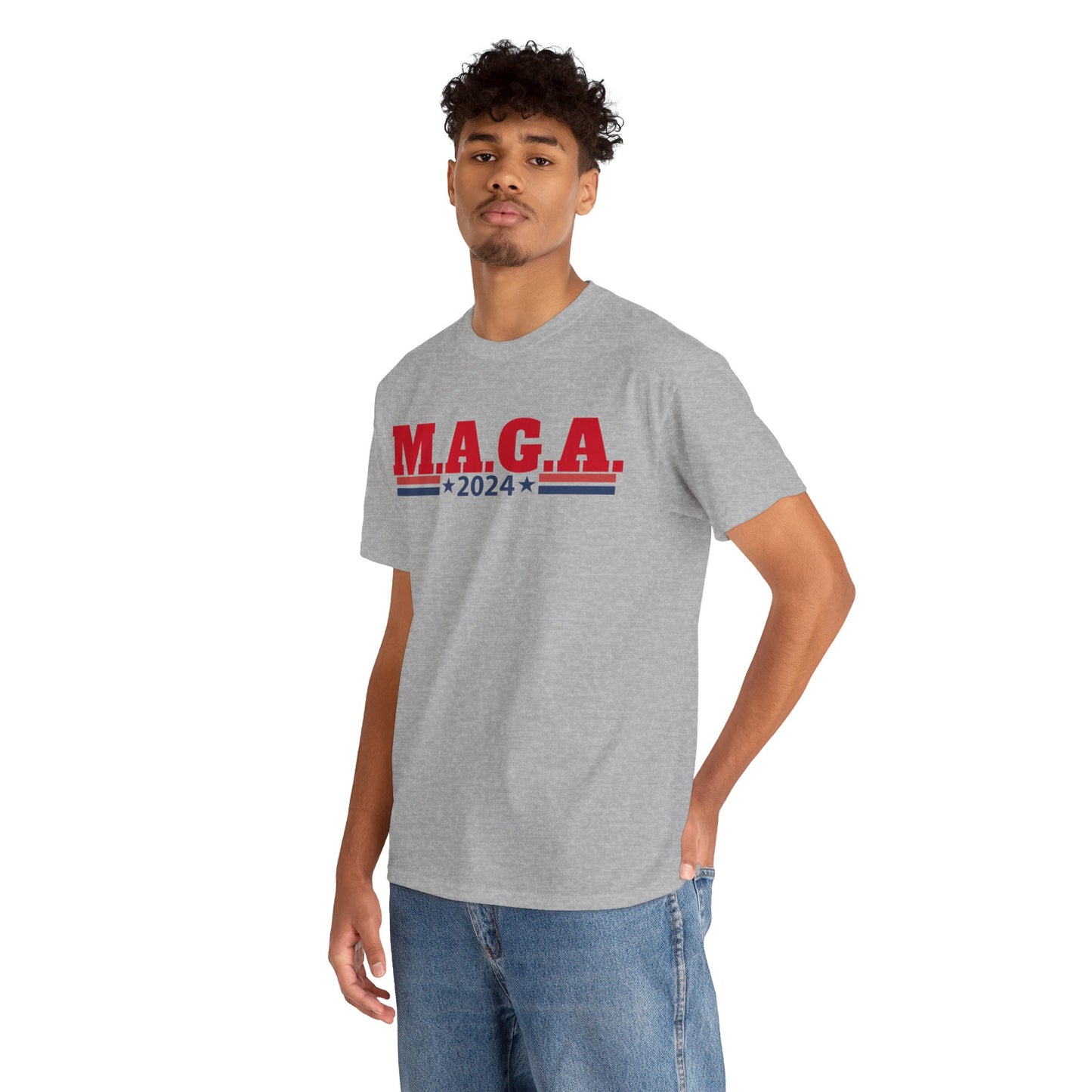 The Trump Card! MAGA 2024, Heavy Cotton Tee, Republican party support.