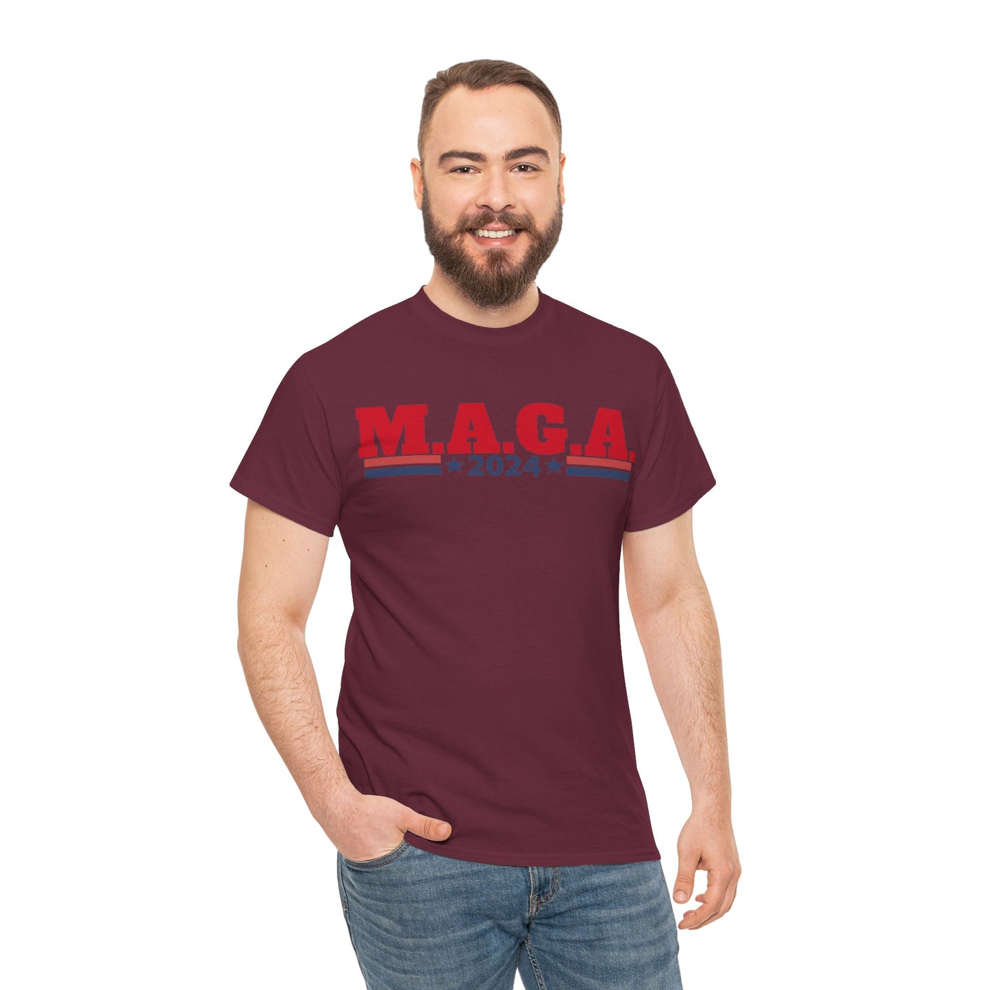 The Trump Card! MAGA 2024, Heavy Cotton Tee, Republican party support.