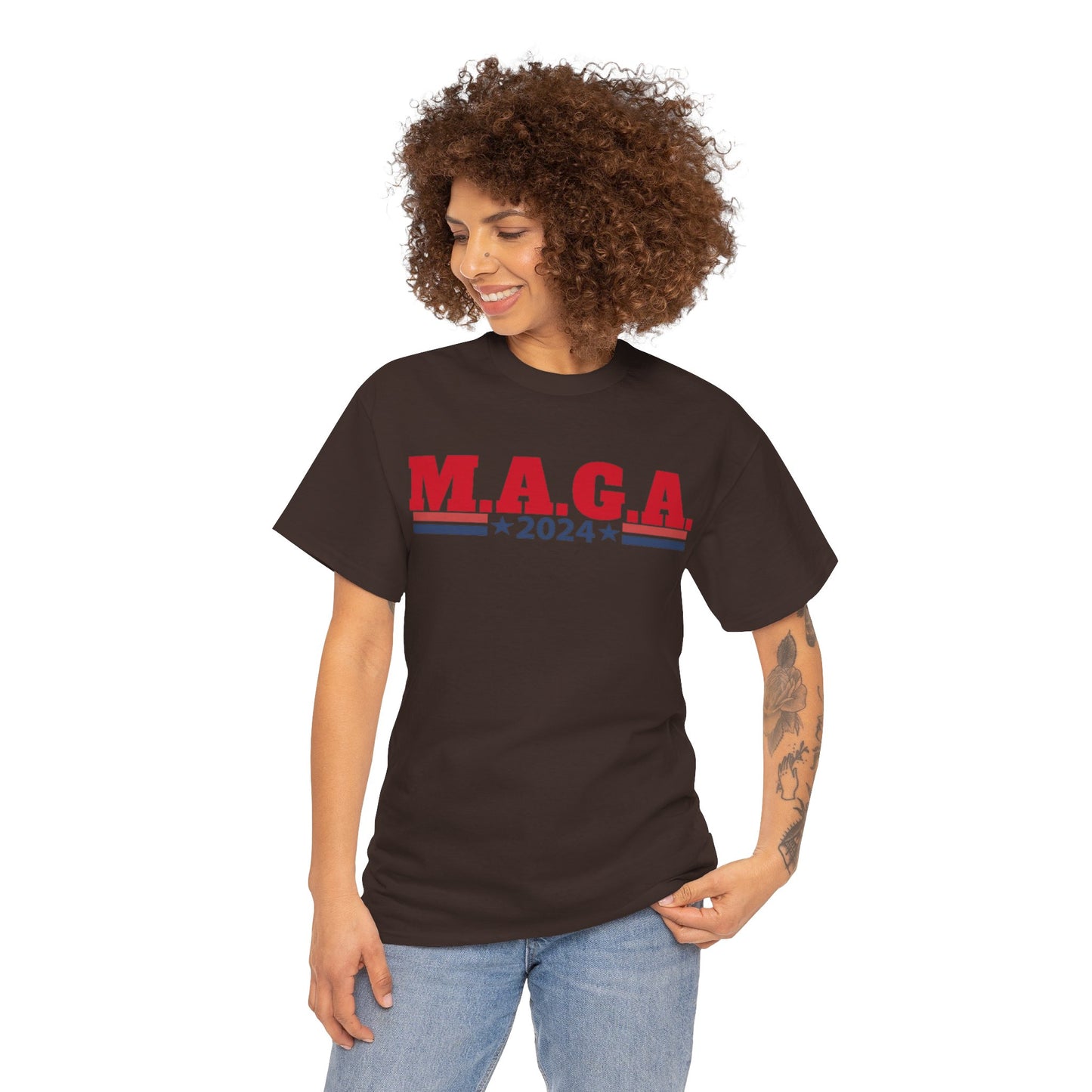 The Trump Card! MAGA 2024, Heavy Cotton Tee, Republican party support.