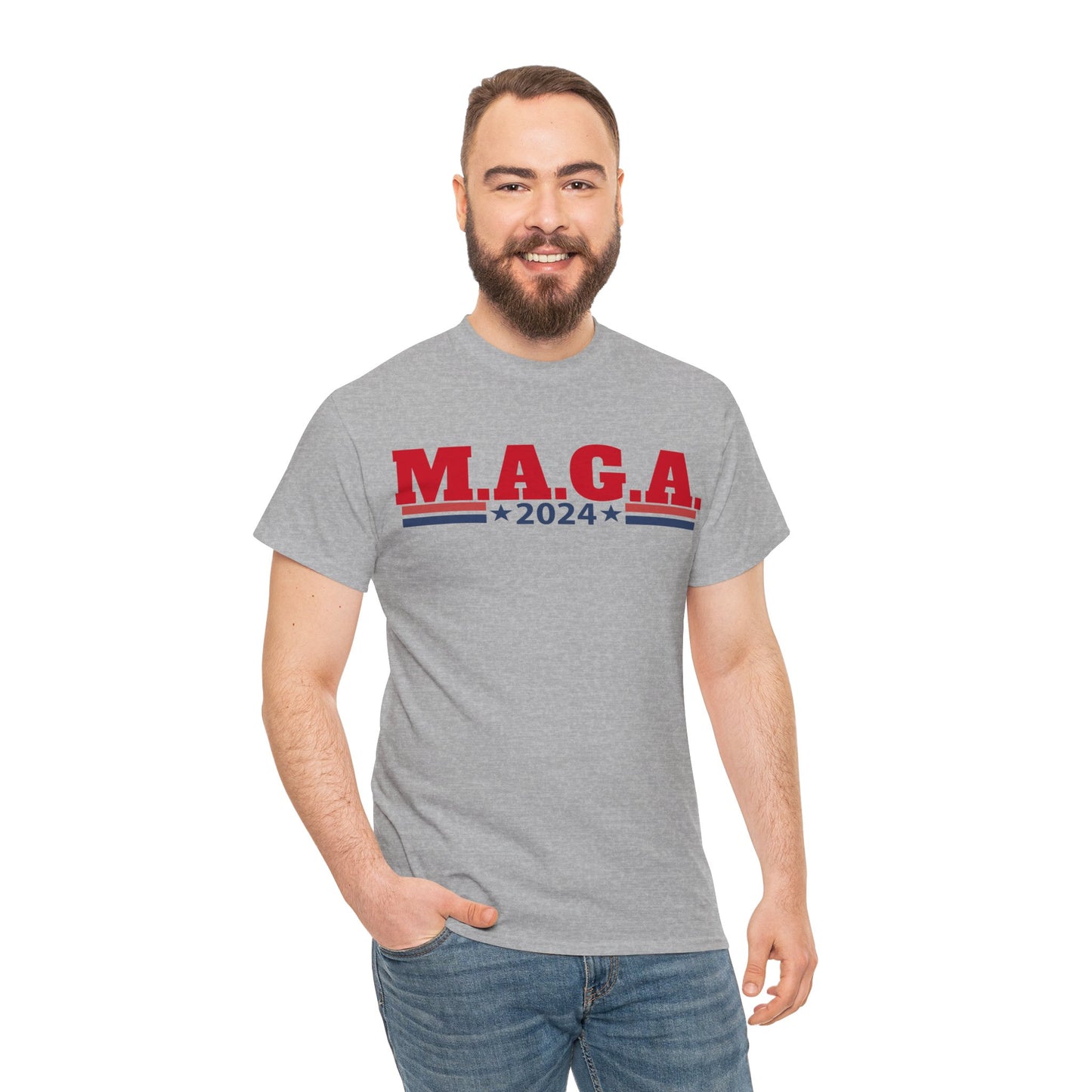 The Trump Card! MAGA 2024, Heavy Cotton Tee, Republican party support.