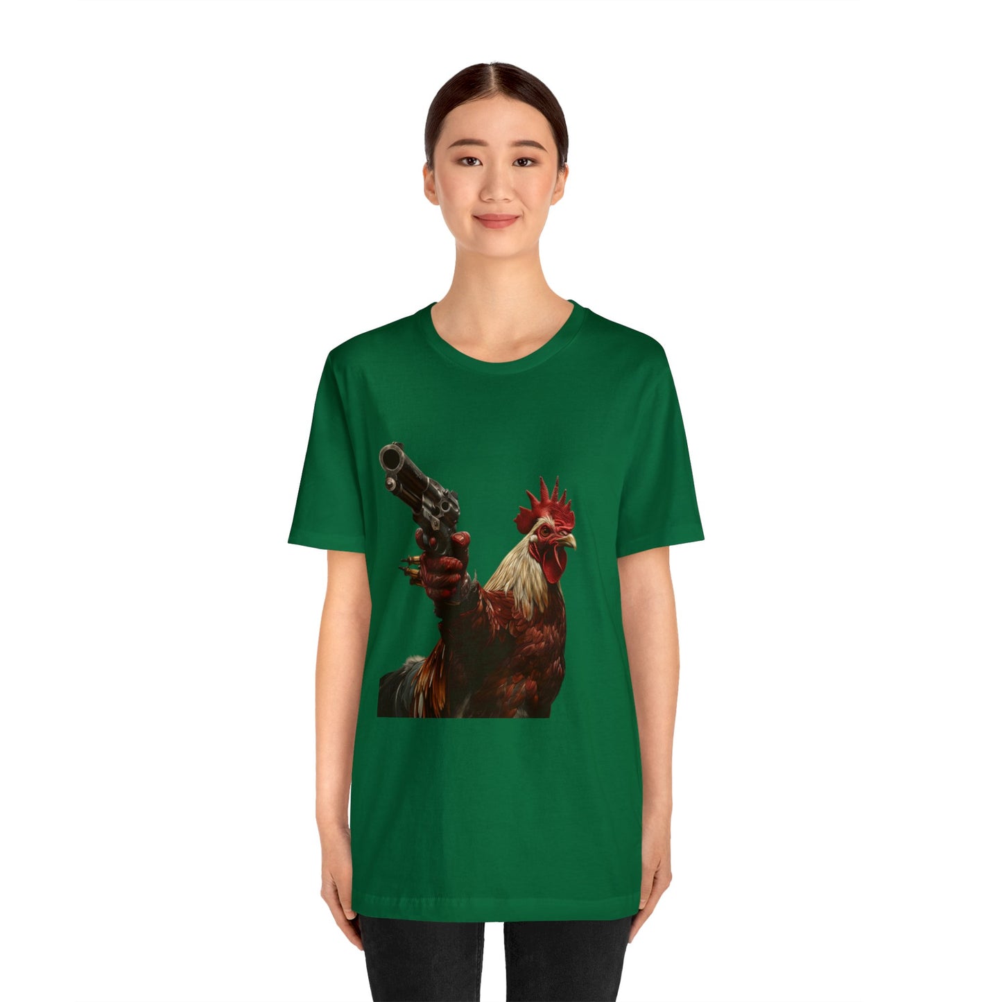 Rooster with a Gun Short Sleeve Tee