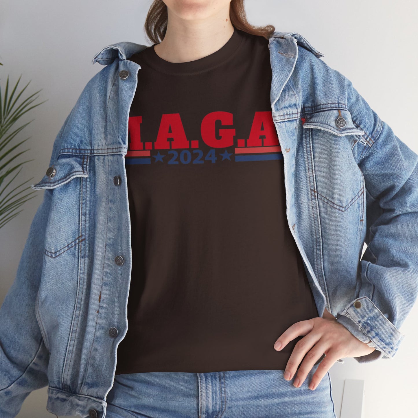 The Trump Card! MAGA 2024, Heavy Cotton Tee, Republican party support.