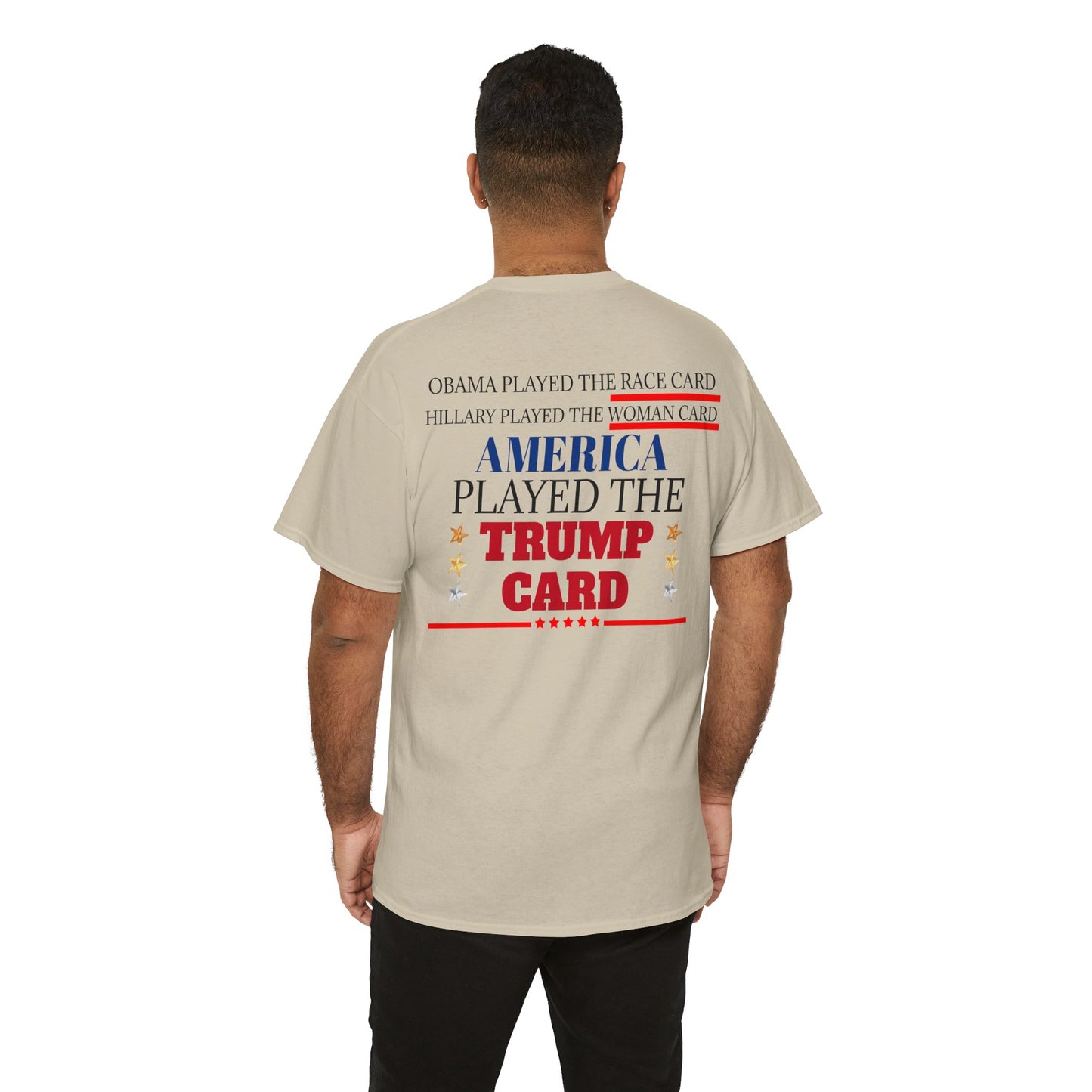 The Trump Card! MAGA 2024, Heavy Cotton Tee, Republican party support.