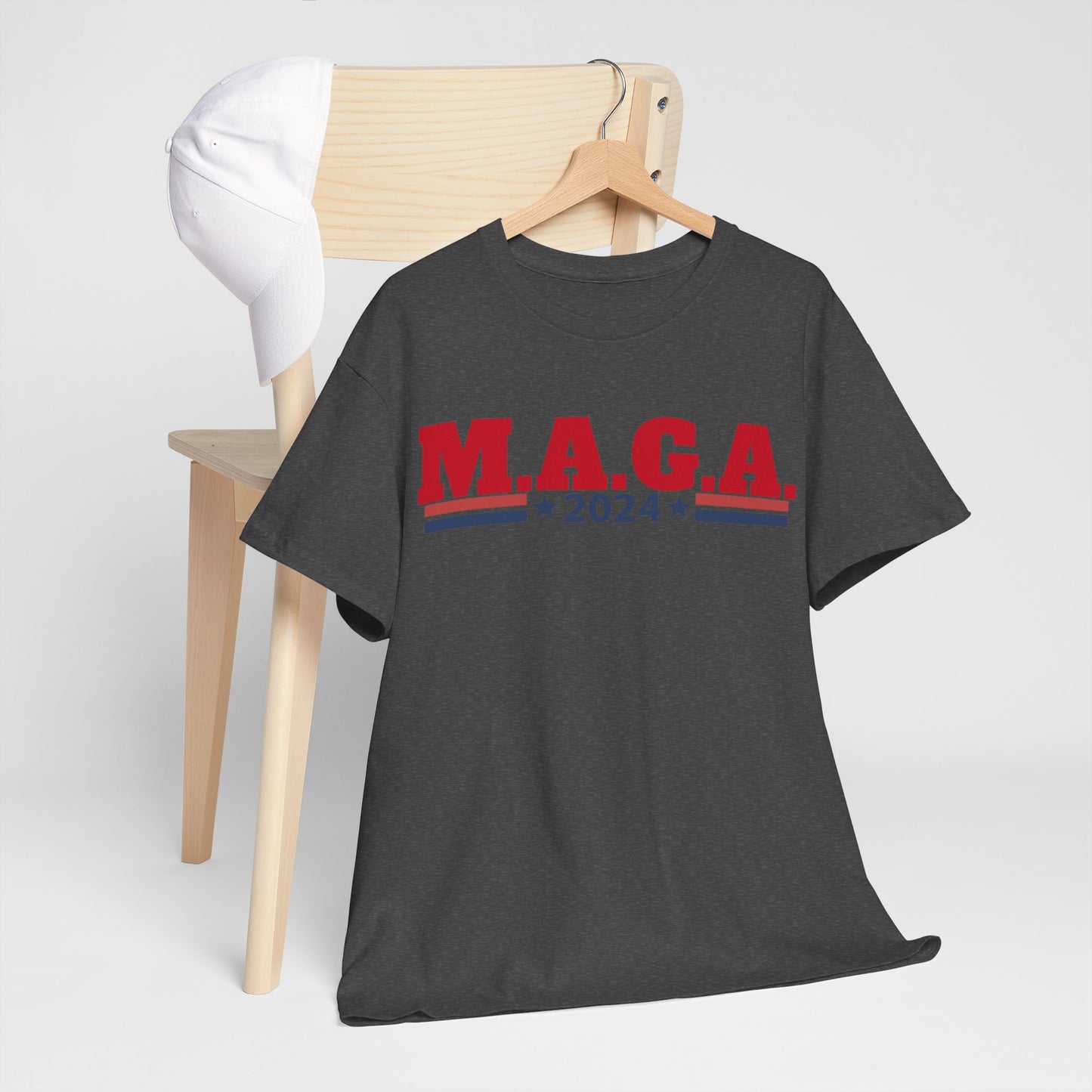 The Trump Card! MAGA 2024, Heavy Cotton Tee, Republican party support.