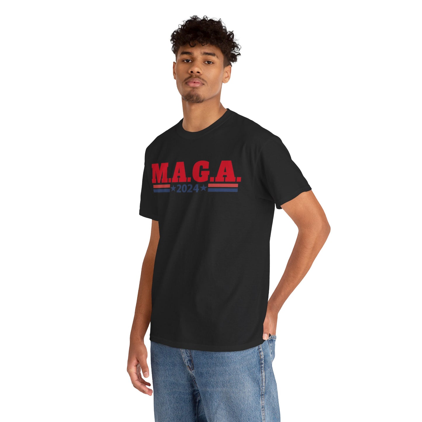 The Trump Card! MAGA 2024, Heavy Cotton Tee, Republican party support.