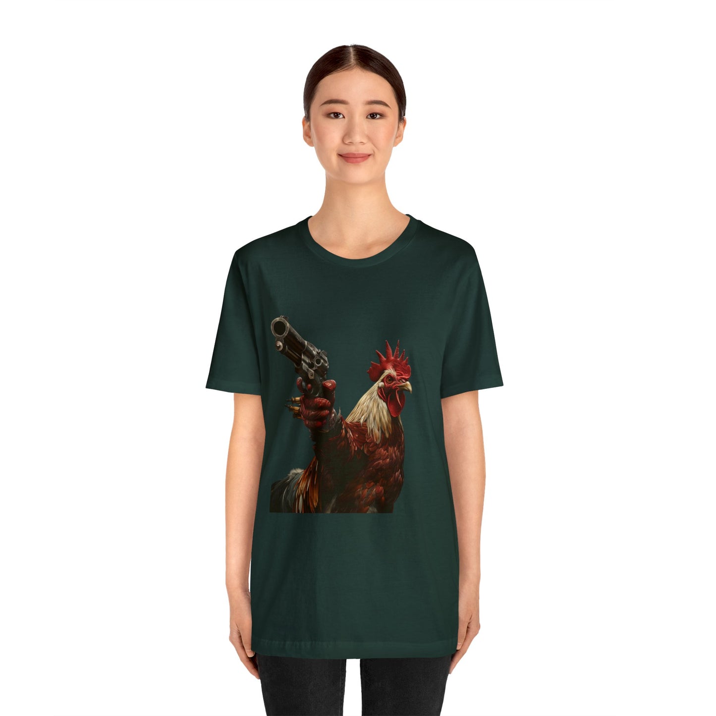 Rooster with a Gun Short Sleeve Tee