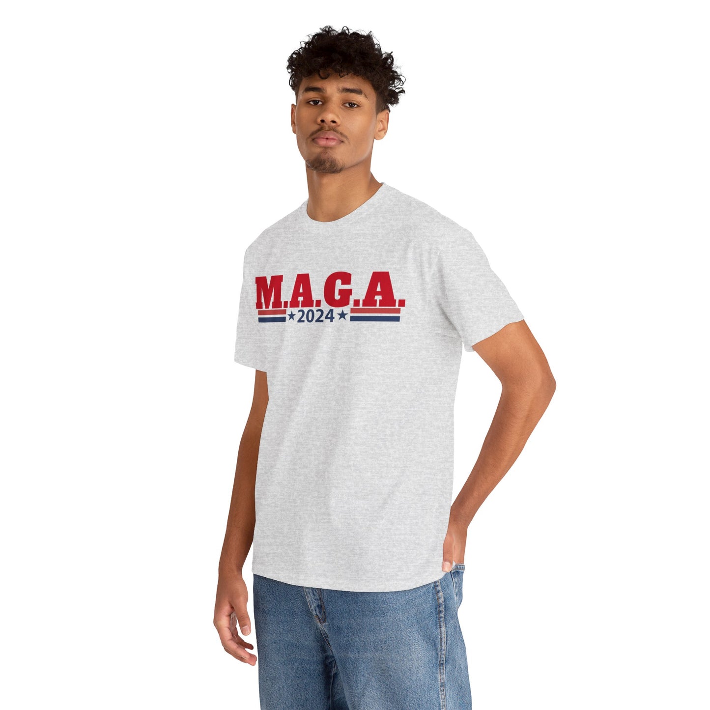 The Trump Card! MAGA 2024, Heavy Cotton Tee, Republican party support.