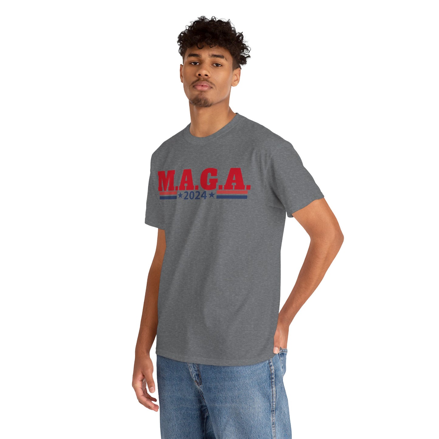 The Trump Card! MAGA 2024, Heavy Cotton Tee, Republican party support.