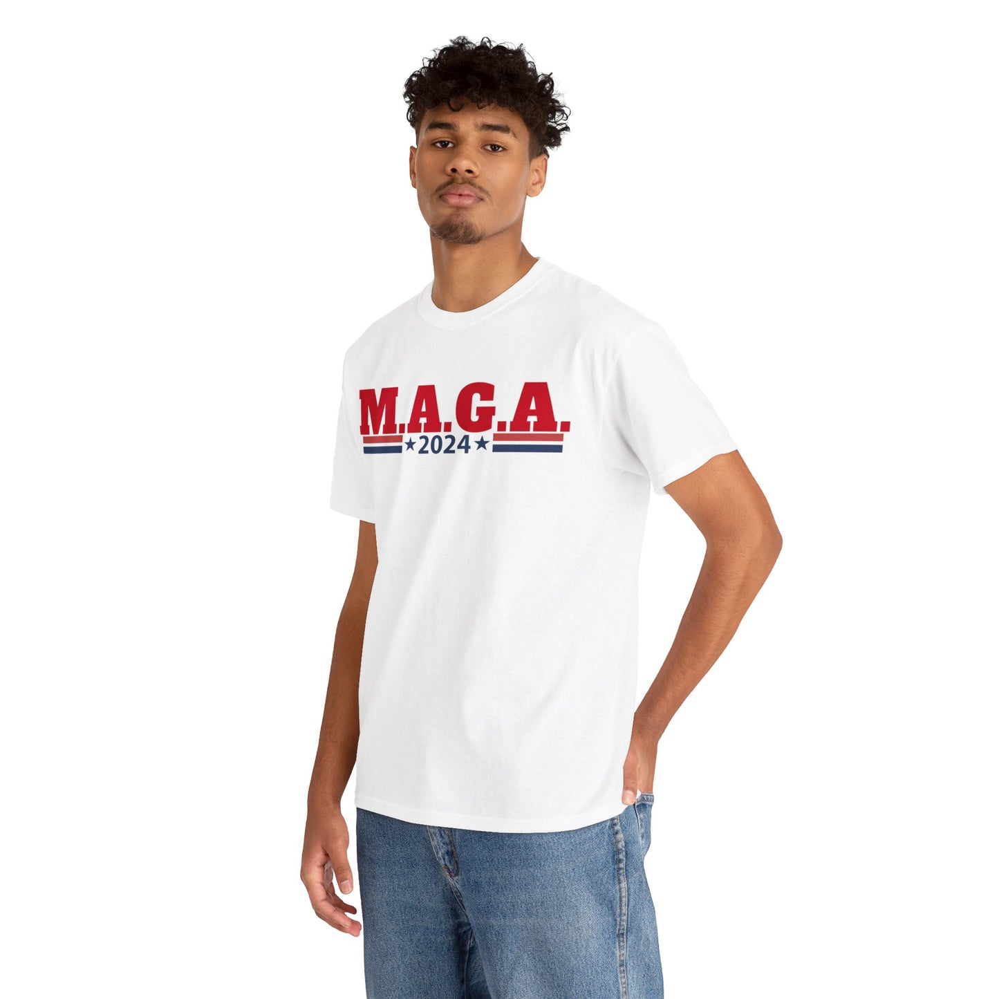 The Trump Card! MAGA 2024, Heavy Cotton Tee, Republican party support.