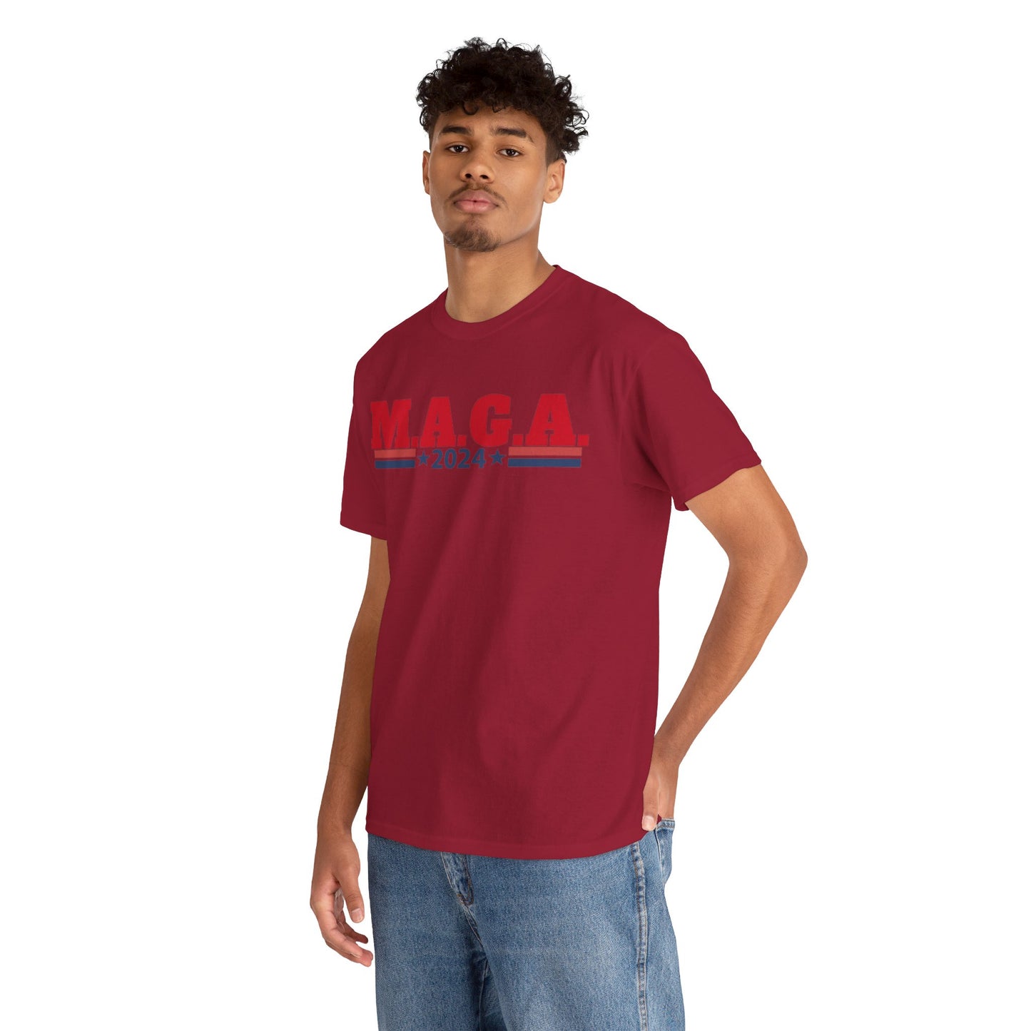 The Trump Card! MAGA 2024, Heavy Cotton Tee, Republican party support.