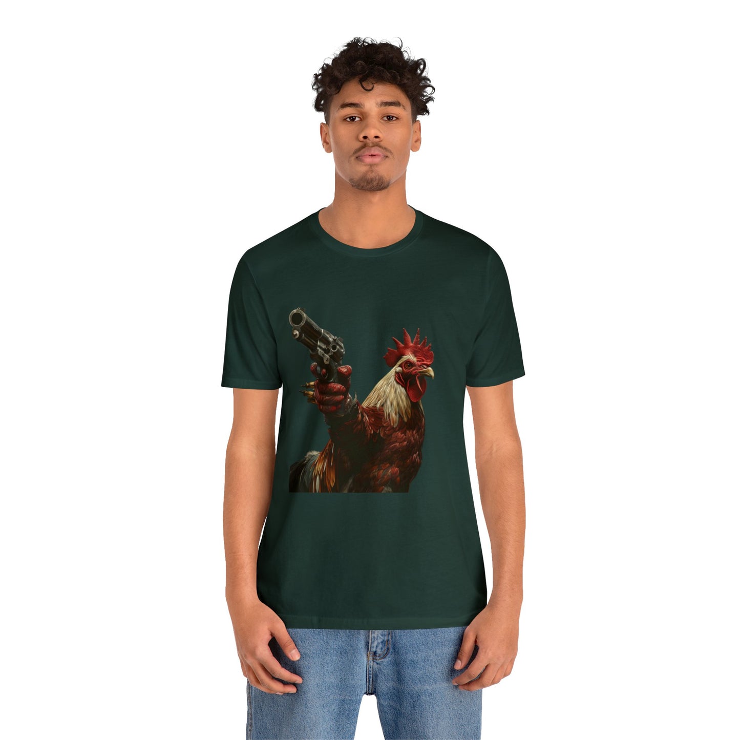 Rooster with a Gun Short Sleeve Tee