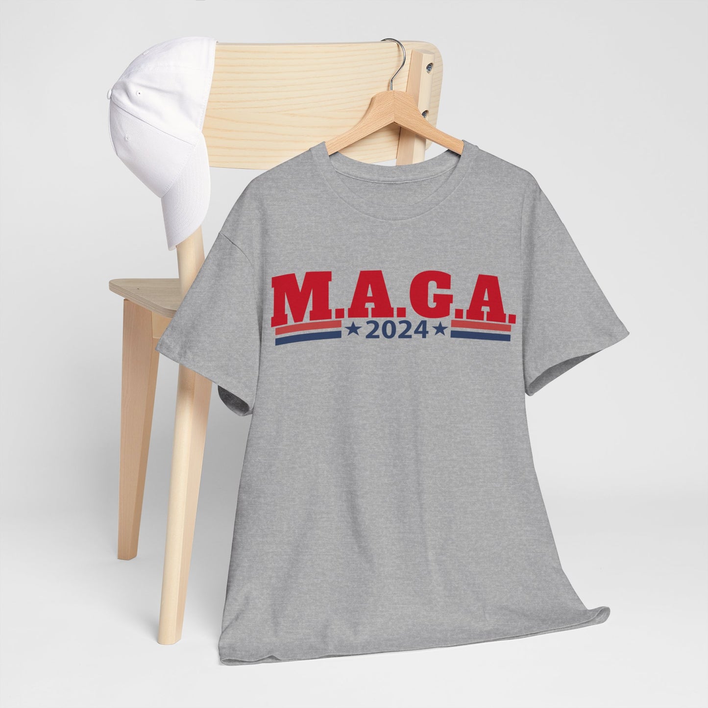 The Trump Card! MAGA 2024, Heavy Cotton Tee, Republican party support.