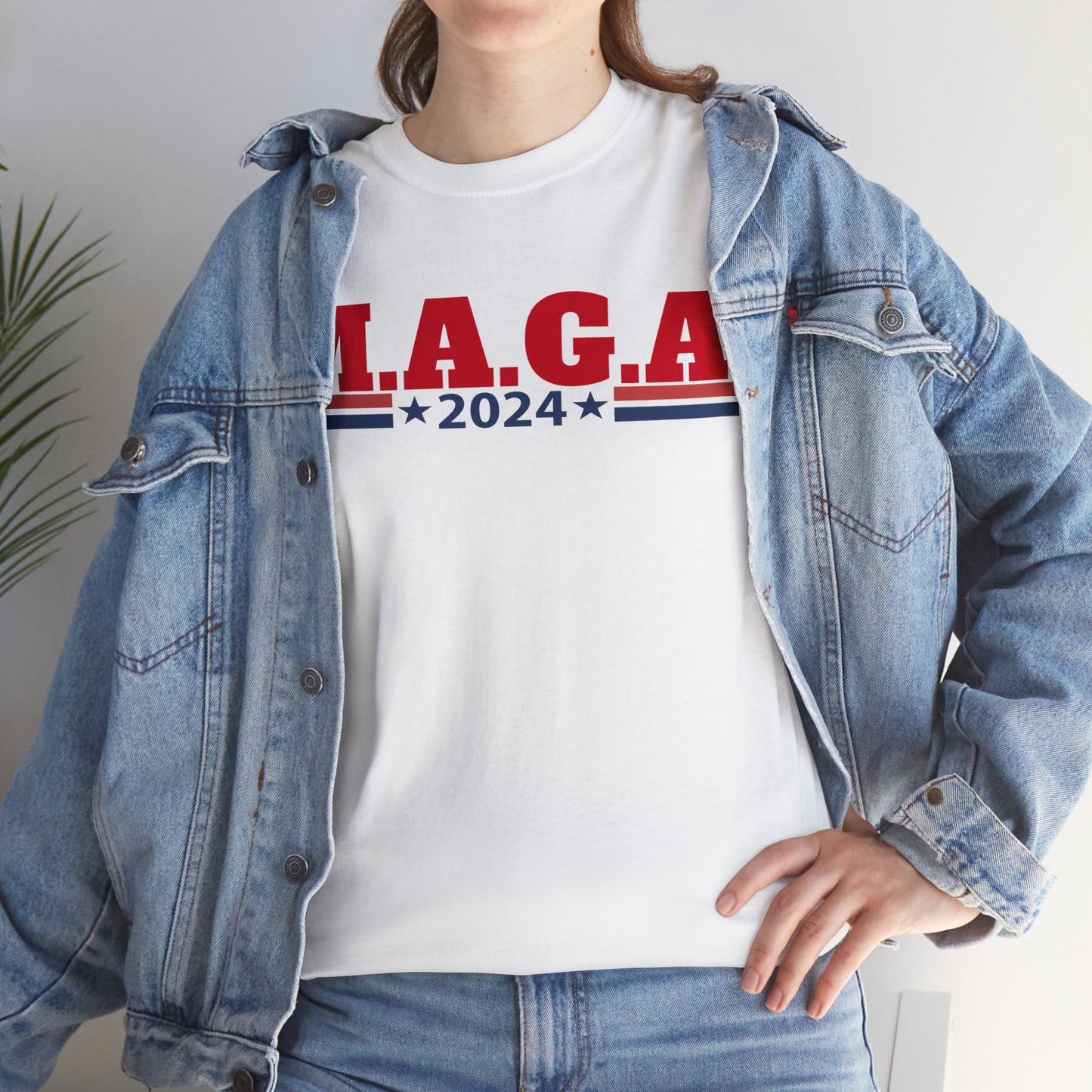 The Trump Card! MAGA 2024, Heavy Cotton Tee, Republican party support.