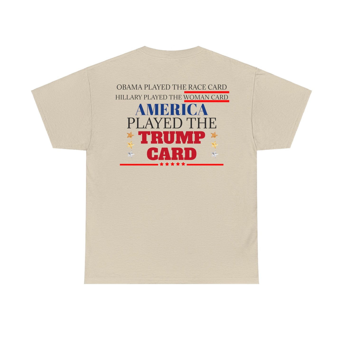 The Trump Card! MAGA 2024, Heavy Cotton Tee, Republican party support.