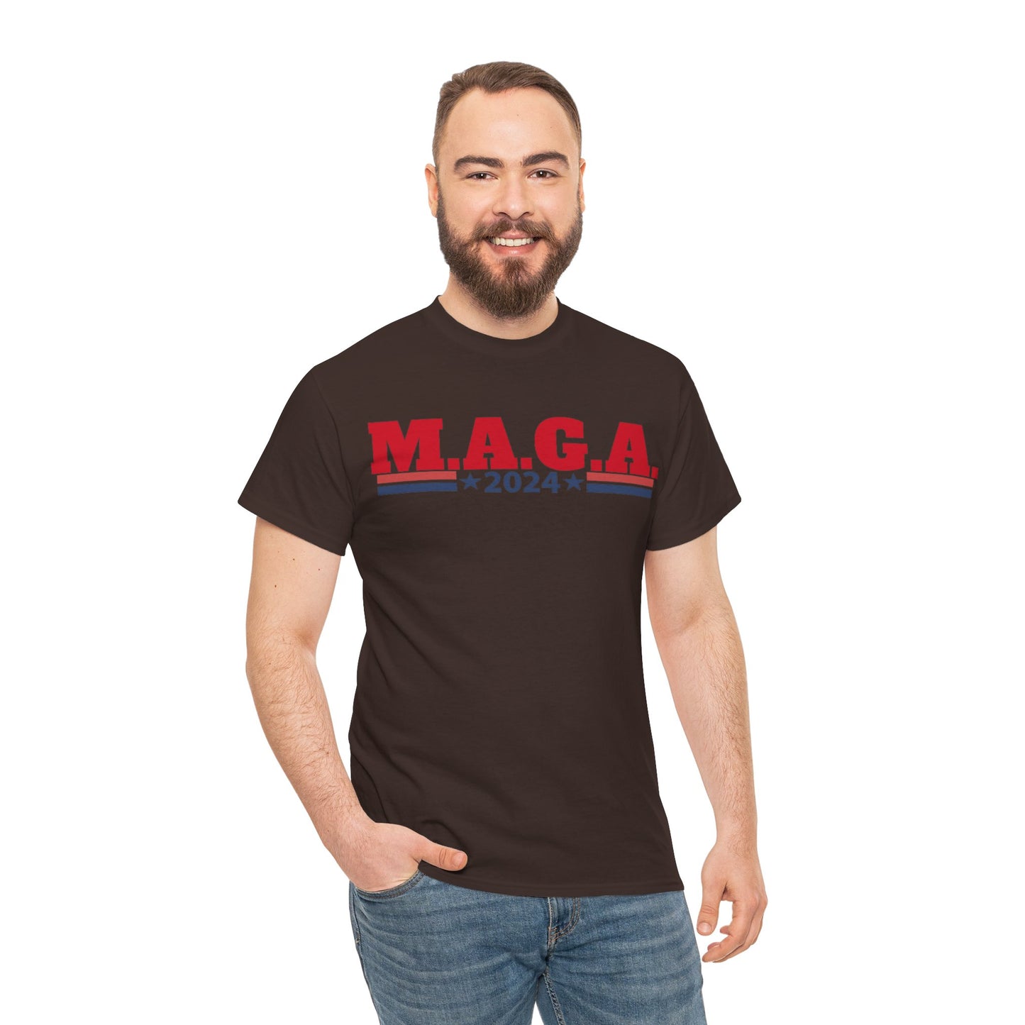 The Trump Card! MAGA 2024, Heavy Cotton Tee, Republican party support.