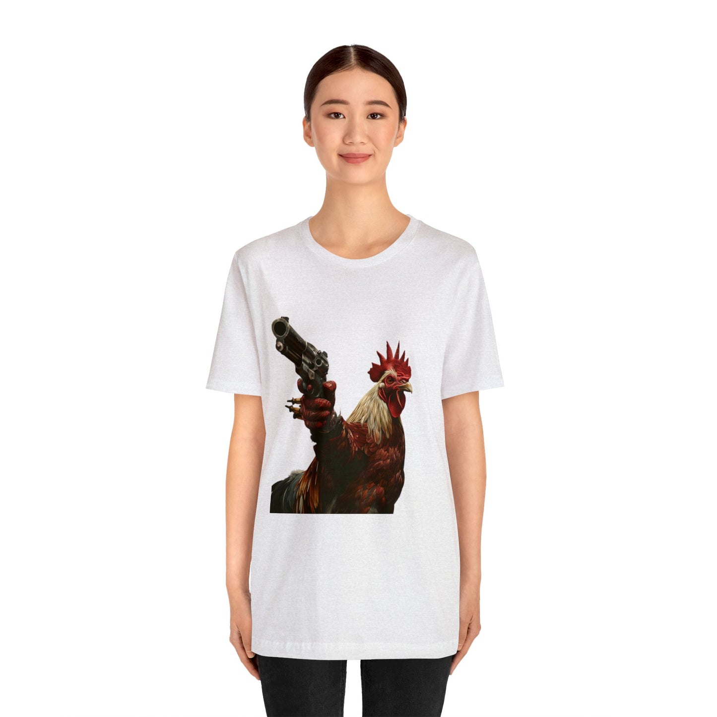 Rooster with a Gun Short Sleeve Tee