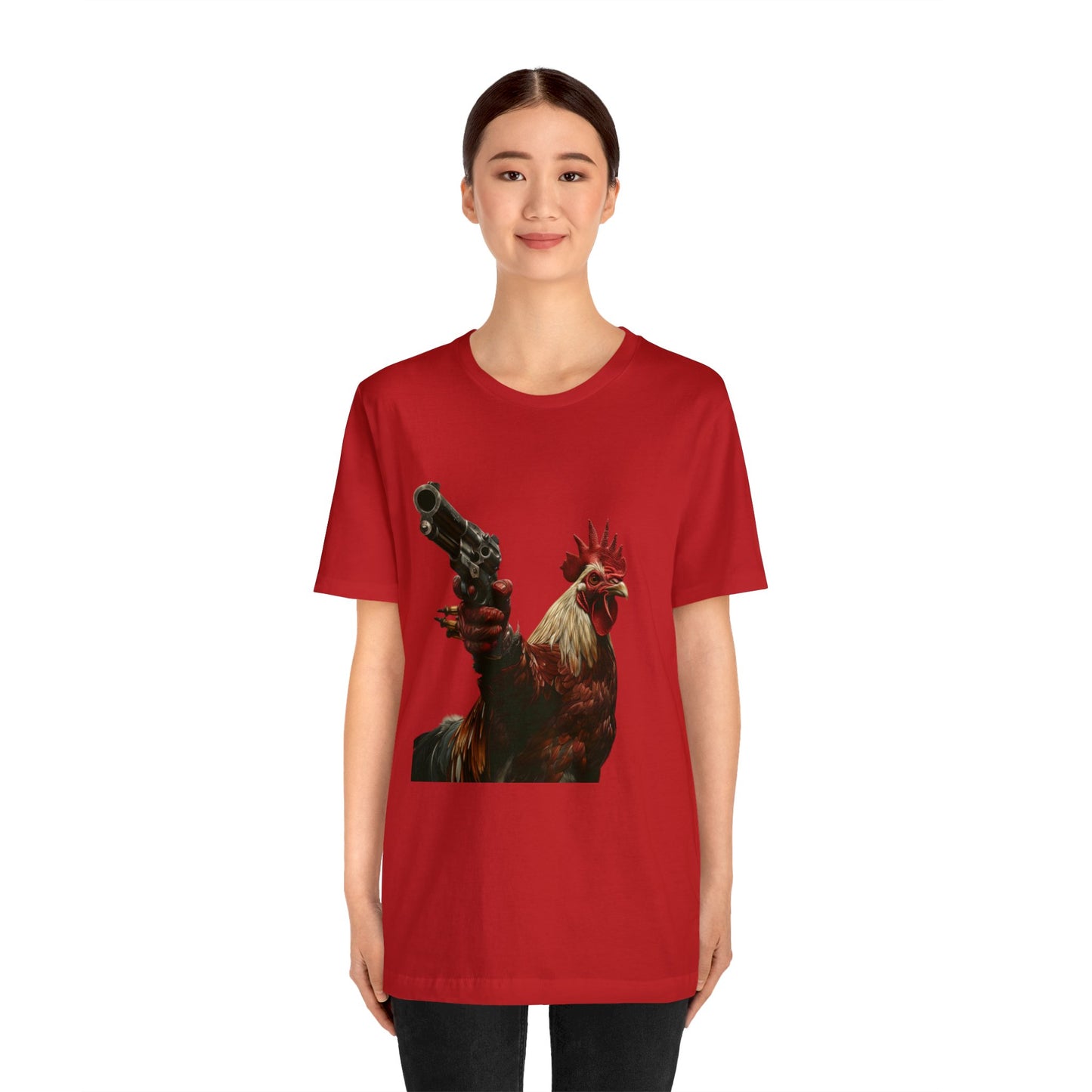 Rooster with a Gun Short Sleeve Tee