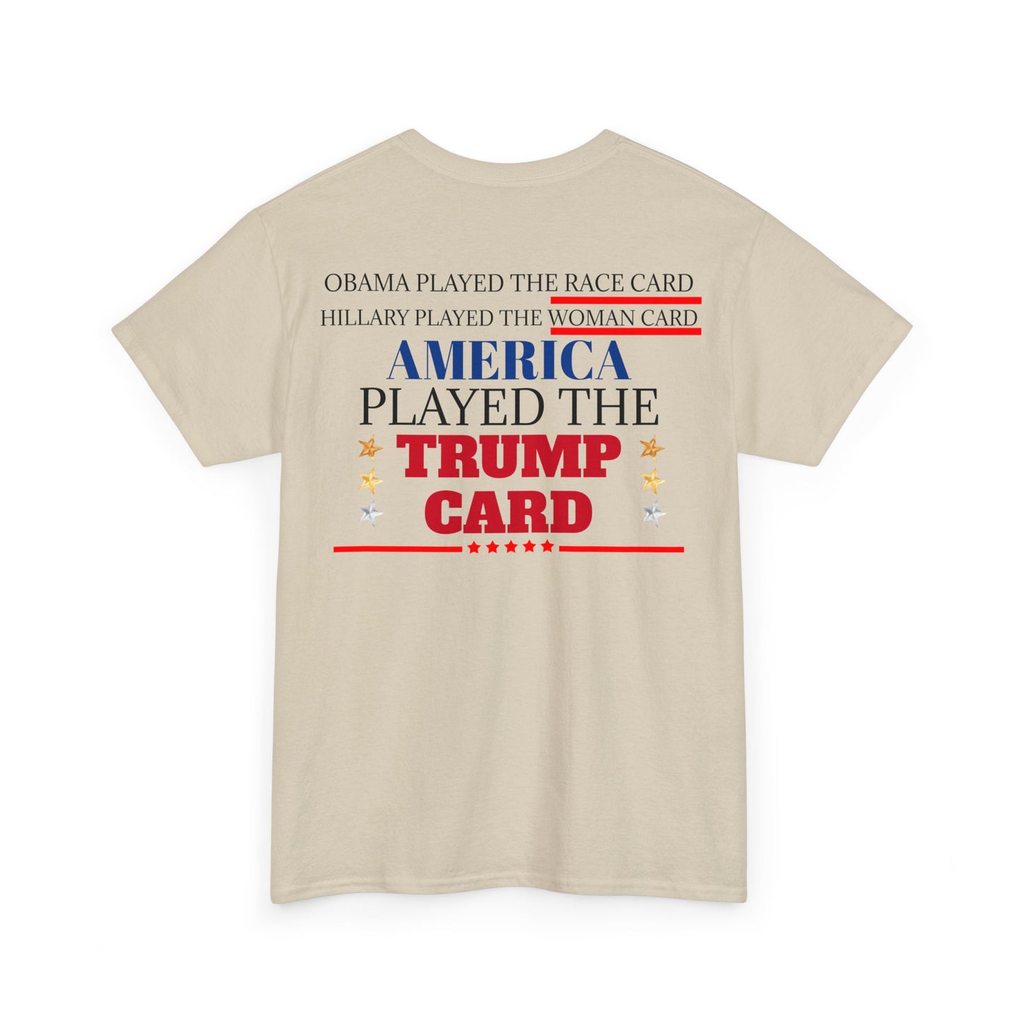 The Trump Card! MAGA 2024, Heavy Cotton Tee, Republican party support.