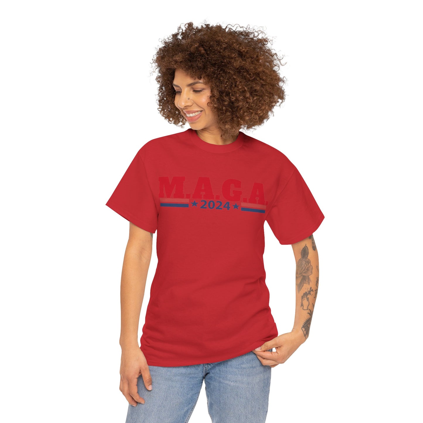 The Trump Card! MAGA 2024, Heavy Cotton Tee, Republican party support.